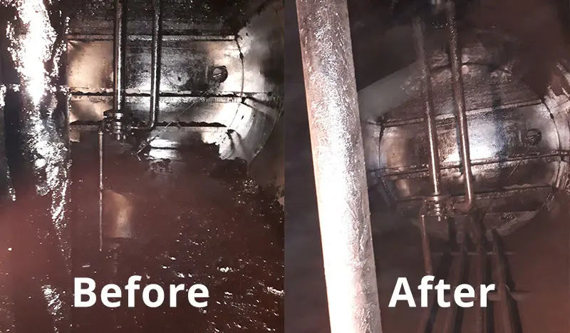 Oil Tank Cleaning Before and After