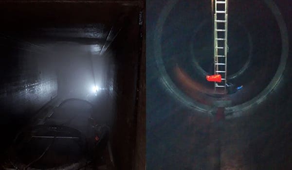 Confined spaces waste cleaning